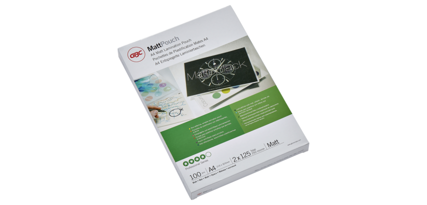 Gbc A4 Laminating Pouches - 2 x 125 Microns - Matte - Box of 100
