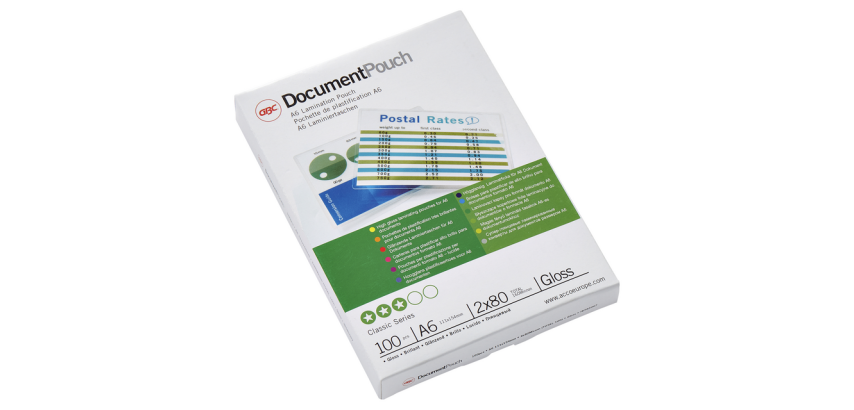 Gbc A6 Laminating Pouches - 2 x 80 Mic - Glossy - Box of 100