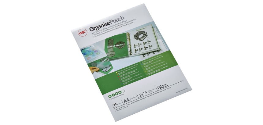 GBC Laminierhülle A4+ 4 Löcher 2x75 Mikron 25 Stück