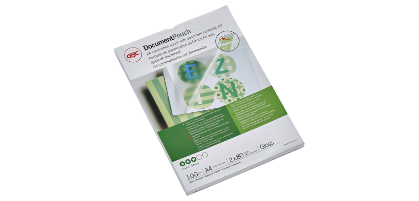 Pochettes de plastification Gbc A4 - 2 x 80 µ - Brillant - Boîte de 100