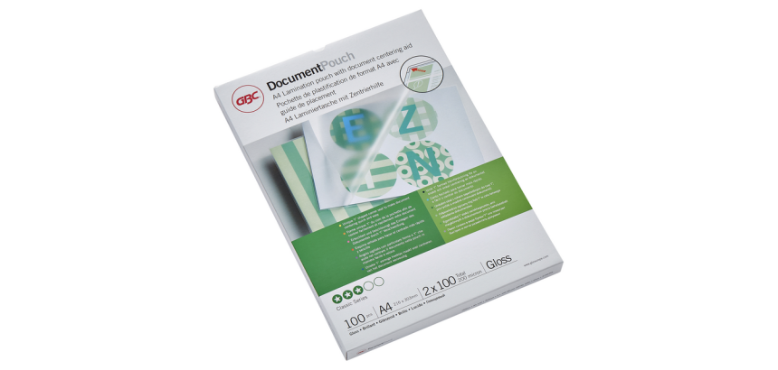 Plastiklaminiertaschen GBC A4 2x100 Mikron 100 Stück