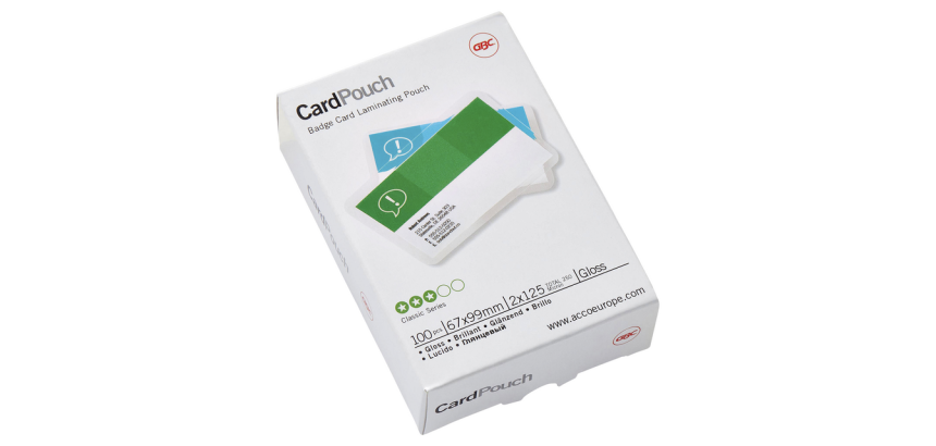 Pochette de plastification GBC bagde 67x99mm 2x125 microns 100 pièces