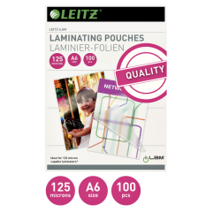Pochette de plastification Leitz iLAM A6 2x125 microns EVA 100 pièces