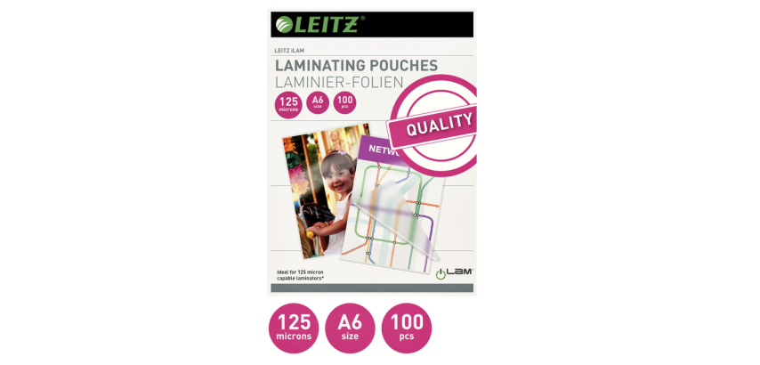 Leitz Laminierfolien A6 - 2 x 125 µ - Glänzend - Schachtel mit 100