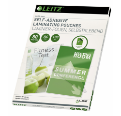 Pochette de plastification Leitz iLAM A4 autocollant 2x80 microns EVA 100 pièces
