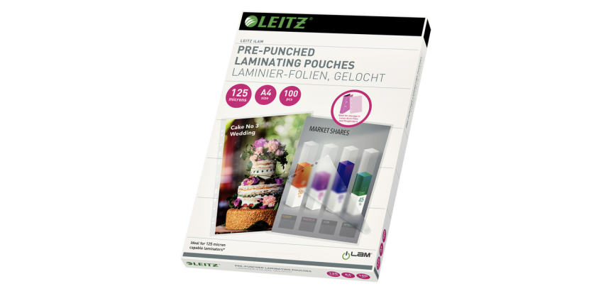 Leitz iLAM A4 Laminating Pouches Perforated Strip 2x125 Microns EVA 100 Pieces