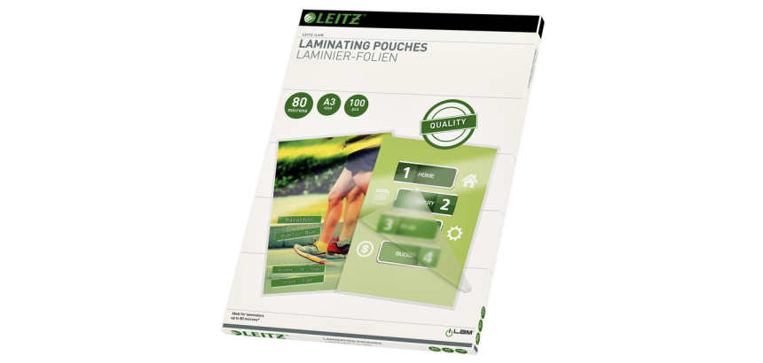 Pochette de plastification Leitz iLAM A3 2x 80 microns EVA 100 pièces