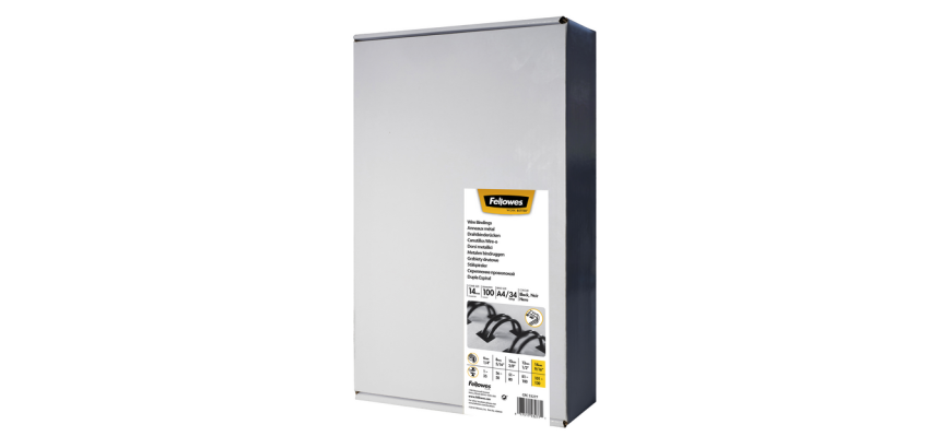 Fellowes Metal Binding 14mm 34 Rings A4 Black 100 Pieces