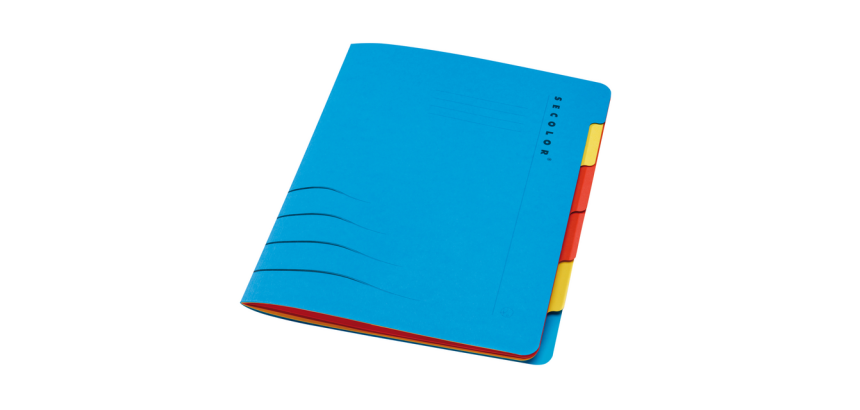 Trieur Secolor Sixtab 6 compartiments carton 100% recyclé 250g bleu