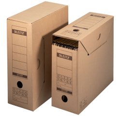 Archiefdoos met deksel Leitz Premium 120x275x325mm natuurbruin
