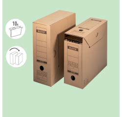 Archiefdoos met deksel Leitz Premium 120x275x325mm natuurbruin