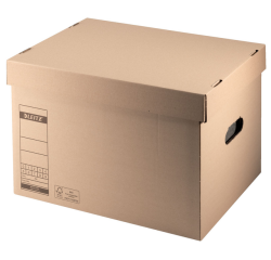 Archief- en transportdoos met deksel Leitz Premium 335x280x440mm natuurbruin