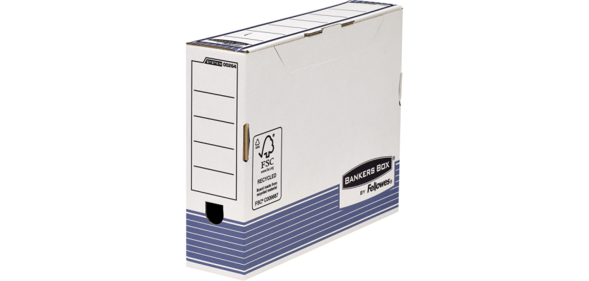 Bankers Box System A4 80mm white-blue archive box