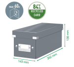 Boîte CD Leitz Click & Store WOW carton recyclé 143x136x352mm blanc