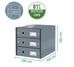 Bloc de classement Leitz Click & Store WOW 3 tiroirs carton recyclé blanc
