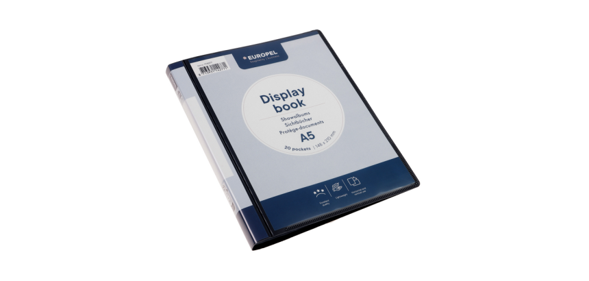 Europel Frontview Presentation Folder A5 20 Pockets Anthracite