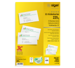Cartes de visite Sigel 85x55mm 225g bords lisses blanc 100 pièces