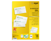 Cartes de visite Sigel 85x55mm 225g bords lisses blanc 100 pièces