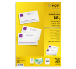 Cartes de visite Sigel 85x55mm uni 185g blanc 150 pièces