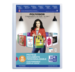 Album de présentation Oxford Polyvision A4 20 pochettes PP transparent