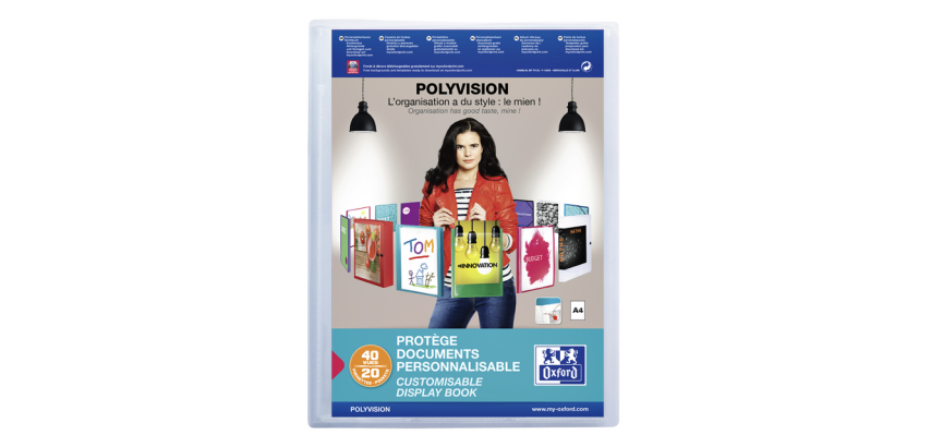Oxford Polyvision Display Book A4 20 Transparent PP Pockets