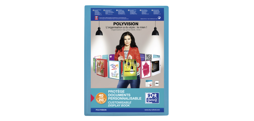 Showalbum Oxford Polyvision A4 20-tassen PP blauw