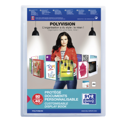 Chemise de présentation Oxford Polyvision A4 40-pochettes PP transparent