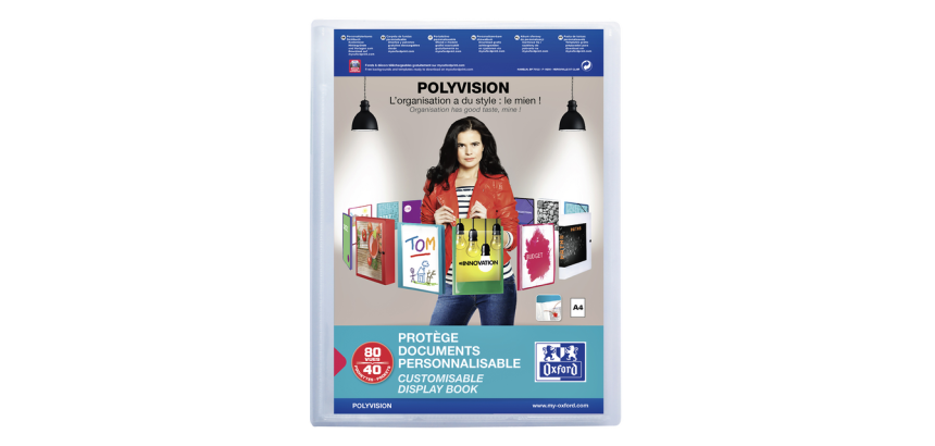 Chemise de présentation Oxford Polyvision A4 40-pochettes PP transparent