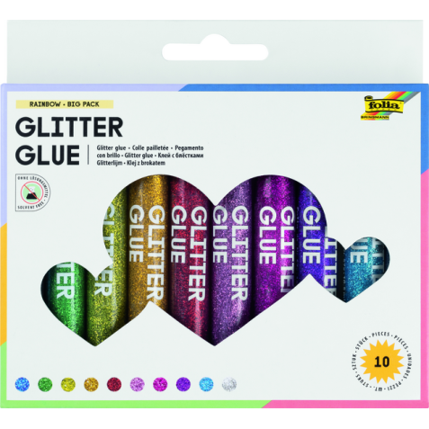 Glitterlijm Folia 9.5ml 10 kleuren