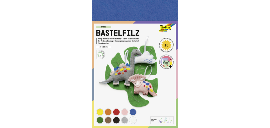 Folia Felt 20x30cm 150g assorted colors 10 sheets