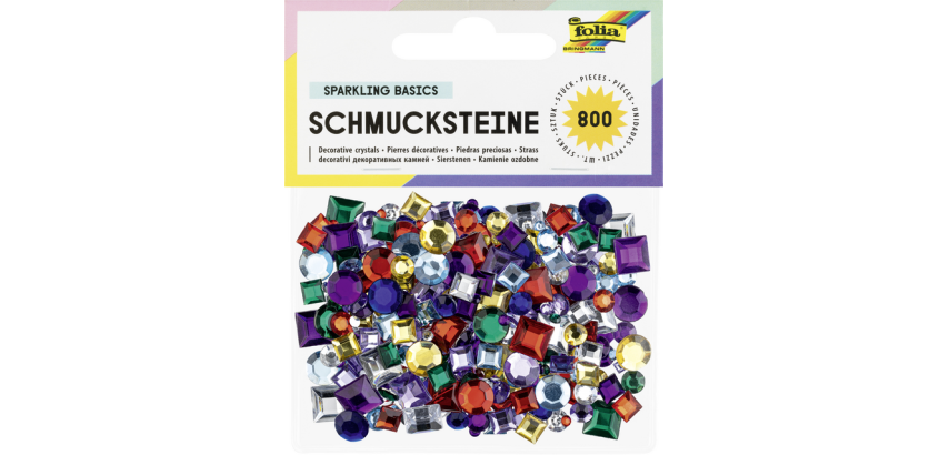 Dekorative Steine Folia 800 Stück verschiedene Farben und Größen