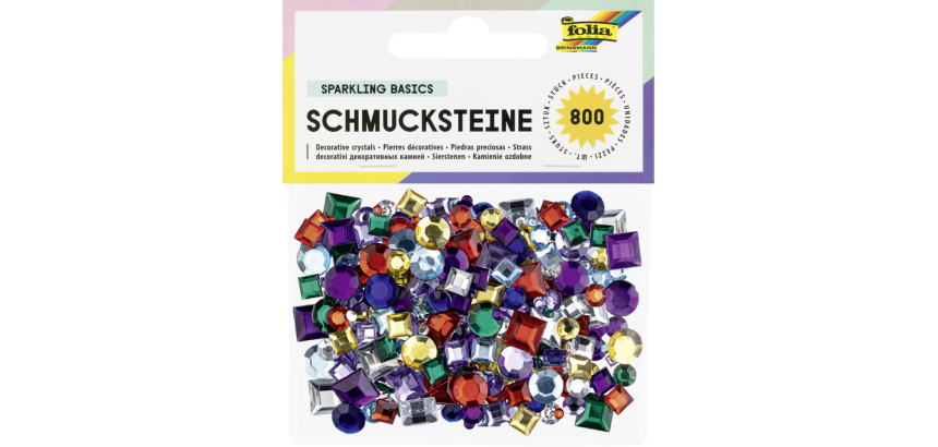 Dekorative Steine Folia 800 Stück verschiedene Farben und Größen