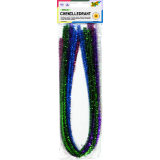 Fil chenille Folia 50cm diamètre 8mm 10 pièces métallique assorti