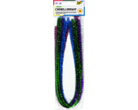 Fil chenille Folia 50cm diamètre 8mm 10 pièces métallique assorti