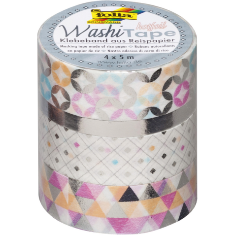 Washi tape hotfoil zilver