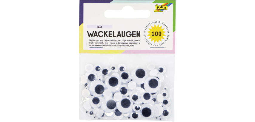 Folia moving eyes white 100 pieces 6 formats white 100 pieces