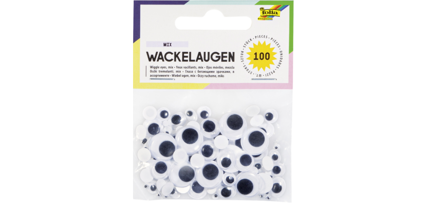 Folia moving eyes white 100 pieces 6 formats white 100 pieces