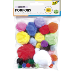 Pompon Folia 30 stuks diverse kleuren en afmetingen 30 stuks