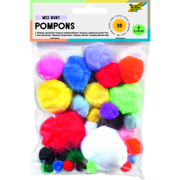 Pompons Folia assorti 30 pi?8ces couleurs et formats assortis