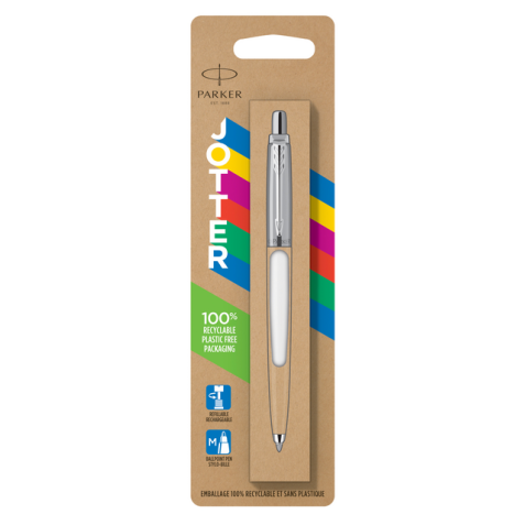 Balpen Parker Jotter Original white CT medium blister à 1 stuk