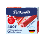 Pelikan 4001 Tintenpatronen Rot 6 Stück