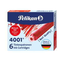 Cartouche d'encre Pelikan 4001 rouge 6 pièces