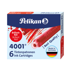 Cartouche d'encre Pelikan 4001 rouge 6 pièces