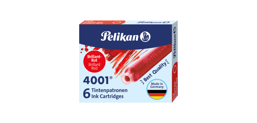 Cartouche d'encre Pelikan 4001 rouge 6 pièces