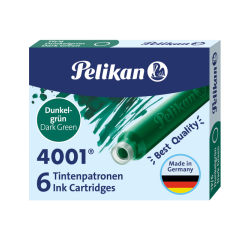 Inktpatroon Pelikan 4001 donkergroen 6 stuks