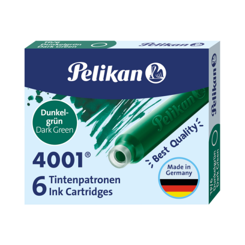 Cartouche d’encre Pelikan 4001 vert foncé 6 pièces