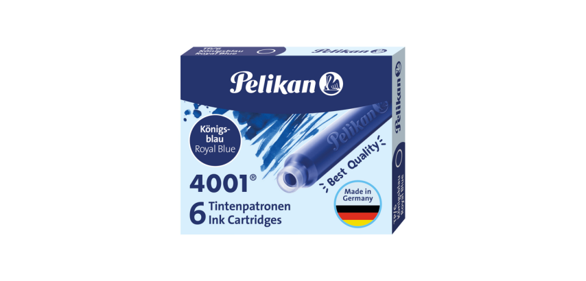Cartouche d’encre Pelikan 4001 bleu roi 6 pièces
