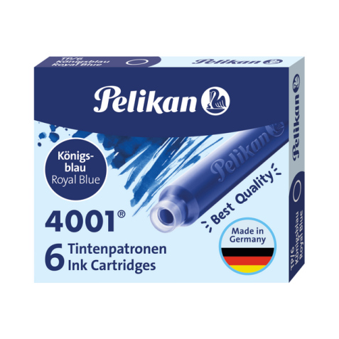 Cartouche d’encre Pelikan 4001 bleu roi 6 pièces