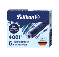 Inktpatroon Pelikan 4001 blauw/zwart 6 stuks