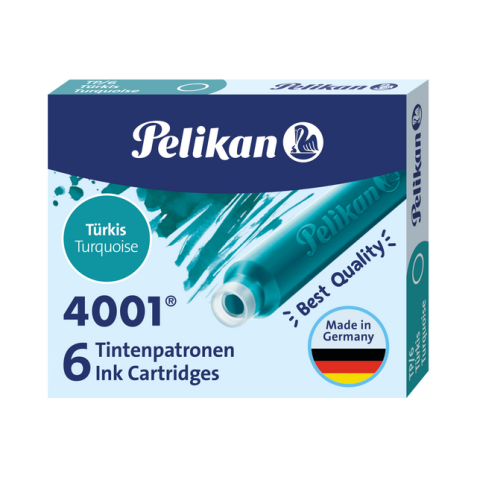 Cartouche d’encre Pelikan 4001 turquoise 6 pièces